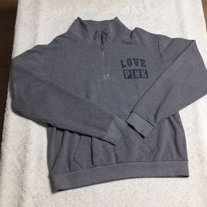 PINK Victoria’s Secret Gray Quarter Zip Sweatshirt
